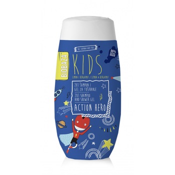 Sampon si gel de dus natural Biobaza, pentru copii Action Hero, 250 ml Sampon si gel de dus natural Biobaza, pentru copii Action Hero, 250 ml