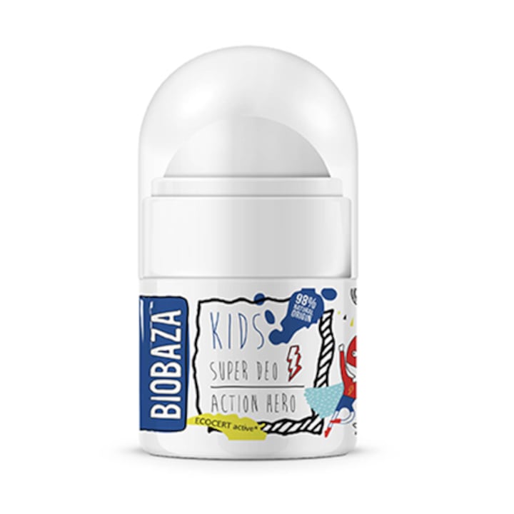 Biobaza Action Hero természetes összetételű dezodor, Gyerekeknek, 30 ml