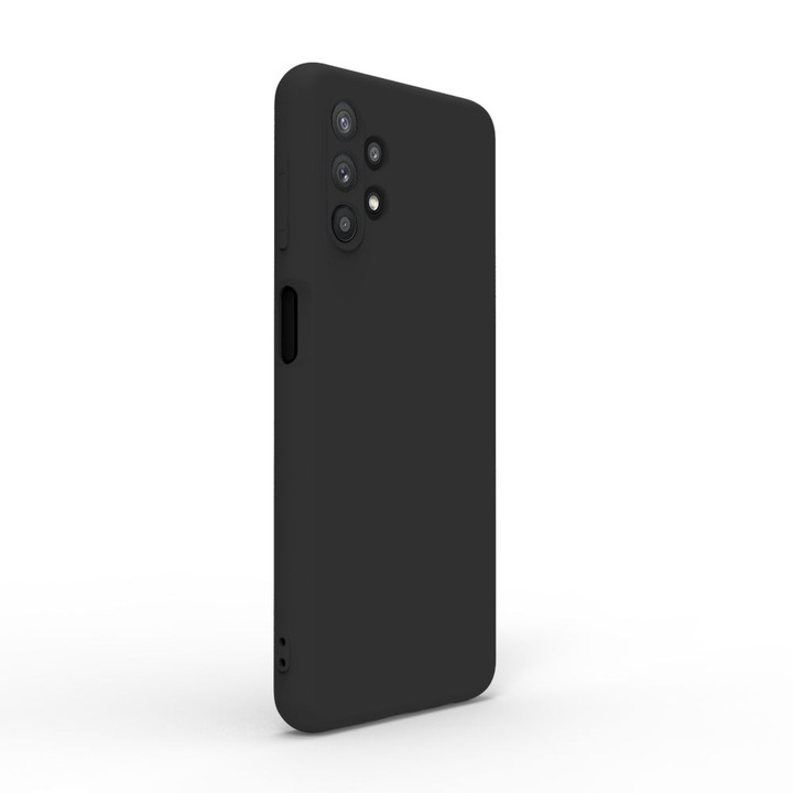 Husa slim compatibila cu Samsung Galaxy A32 5G, silicon Negru, cu interior de catifea, PlanetPhone
