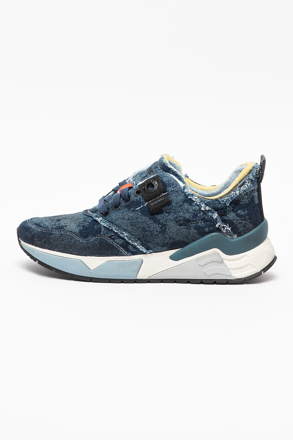 Diesel, Pantofi sport din denim cu detaliu logo S-Brentha, Albastru