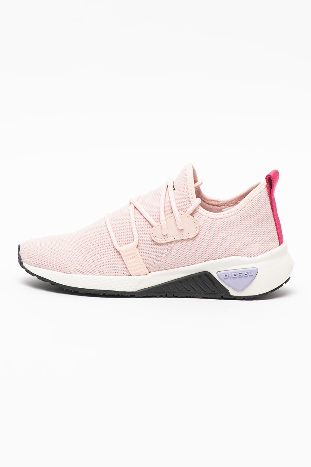 Diesel, Pantofi sport slip-on cu logo S-Kb, Roz pal