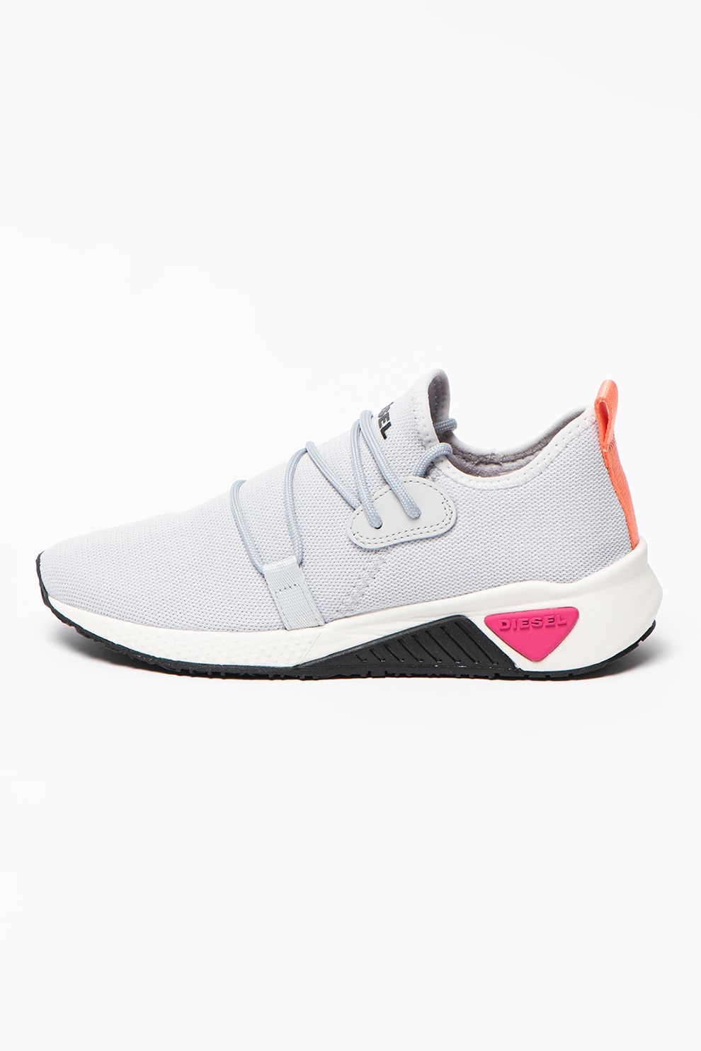 Diesel, Pantofi sport slip-on cu logo S-Kb, Gri cenusa