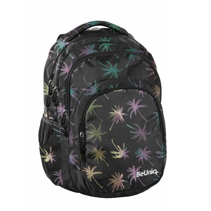 Комплект училищна раница с палми, многоцветна