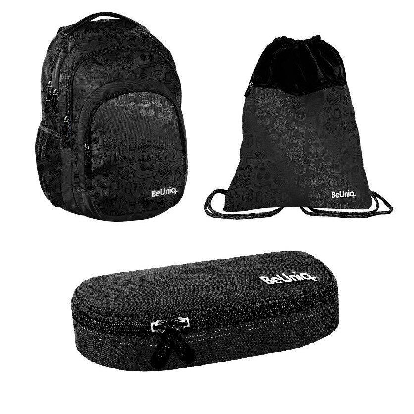 Set rucsac scoala beuniq, penar, geanta pliabila incaltaminte, multicolor
