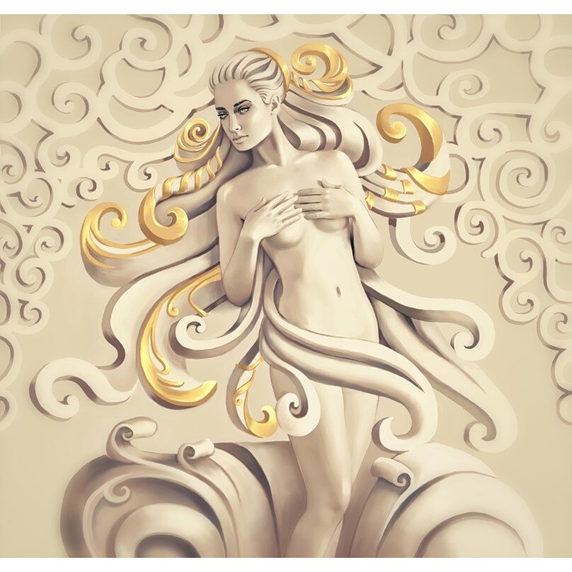 Tablou canvas Zeita, marmura, chip femeie 3, 45 x 45 cm