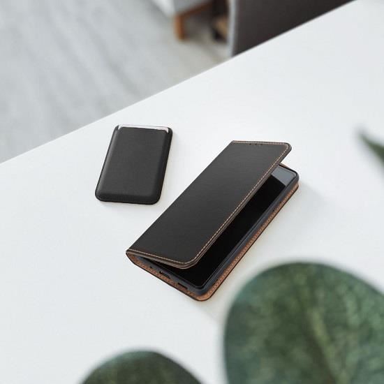 Husa Flip Piele Naturala Compatibila cu Xiaomi Redmi Note 10 Pro - Forcell Smart Pro Negru