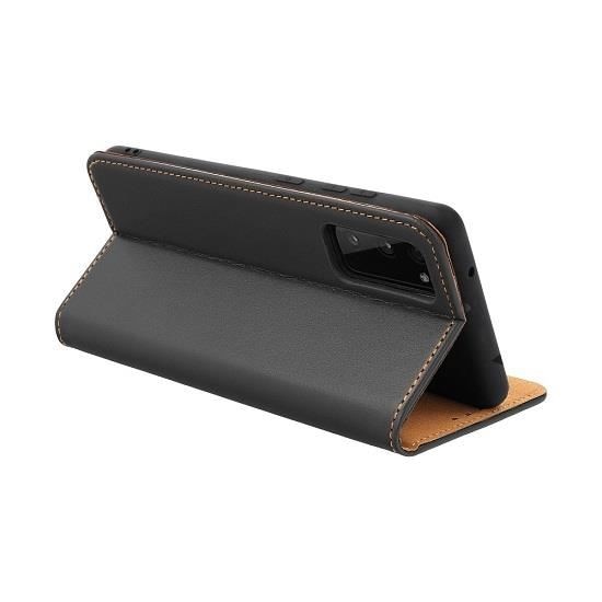 Husa Flip Piele Naturala Compatibila cu Xiaomi Redmi Note 10 Pro - Forcell Smart Pro Negru