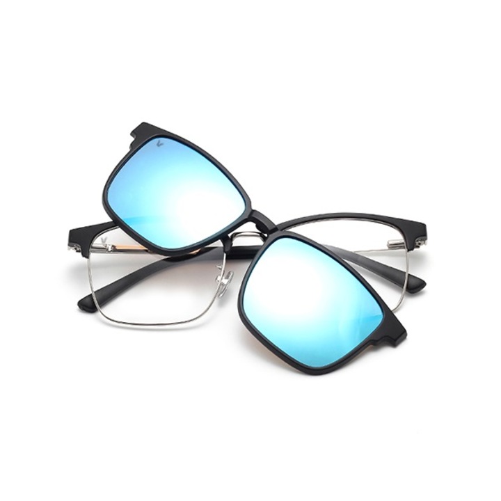 Мъжки очила uVision Optics Harley, Clip ON, Сребрист/Син