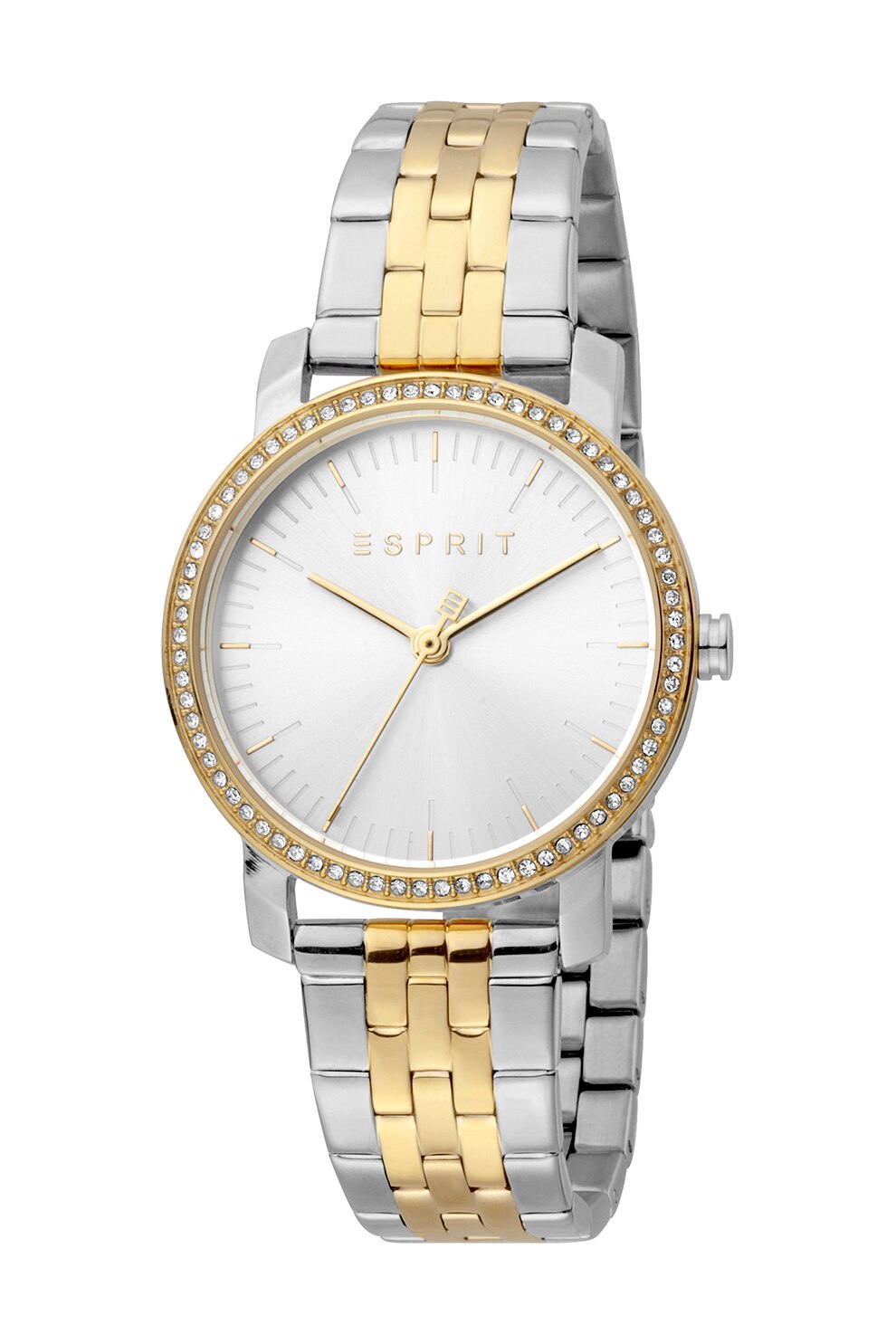 Esprit, Ceas rotund de otel inoxidabil, Argintiu/Auriu