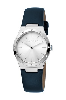 Esprit, Ceas de otel inoxidabil, cu o curea de piele, Bleumarin inchis/Argintiu Esprit, Ceas de otel inoxidabil, cu o curea de piele, Bleumarin inchis/Argintiu