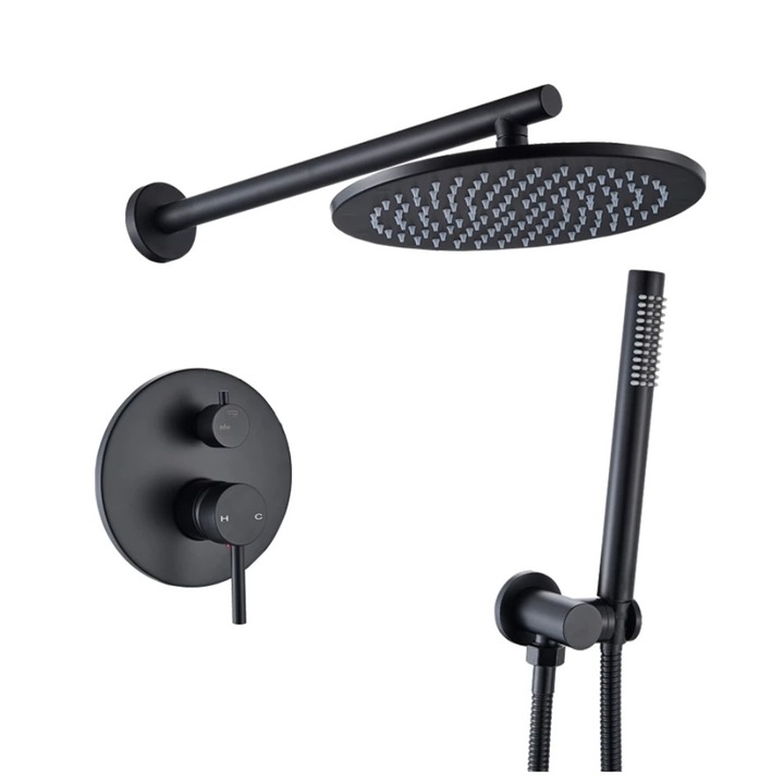 Baterie dus, Blackswan, Tip M68.3.3, model negru mat, dimensiune 30 cm