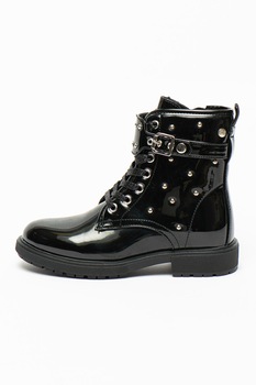 Gioseppo, Bocanci din piele ecologica cu aspect lacuit Naivasha, Negru Gioseppo, Bocanci din piele ecologica cu aspect lacuit Naivasha, Negru