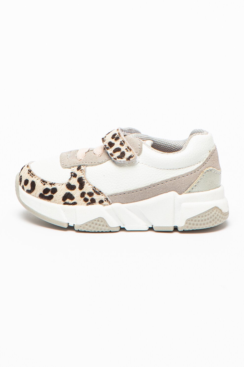 Gioseppo, Pantofi sport de piele si material sintetic cu velcro Themar, Alb/Maro