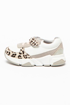 Gioseppo, Pantofi sport de piele si material sintetic cu velcro Themar, Alb/Maro Gioseppo, Pantofi sport de piele si material sintetic cu velcro Themar, Alb/Maro