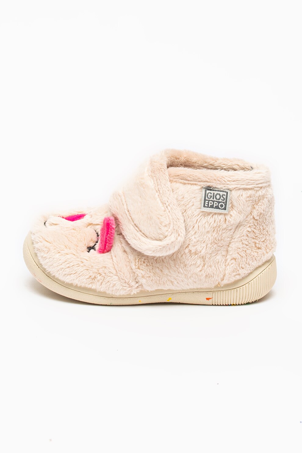 Gioseppo, Pantofi cu inchidere velcro si aspect pufos Carintia, Crem/Roz