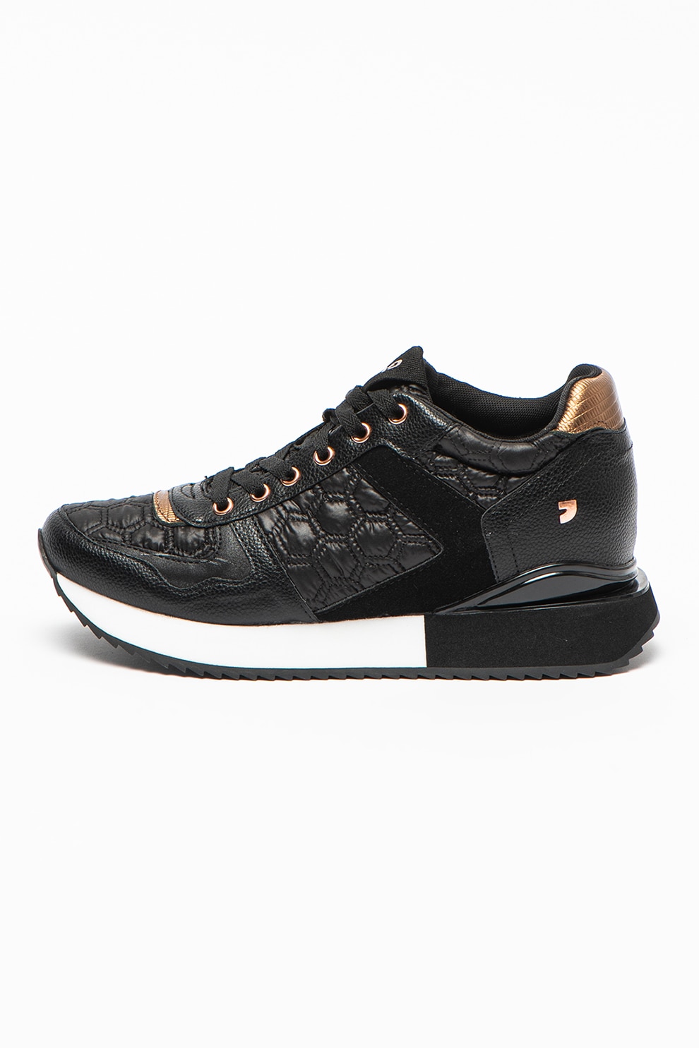 Gioseppo, Pantofi sport de piele ecologica cu insertii de material textil Ulstein, Negru