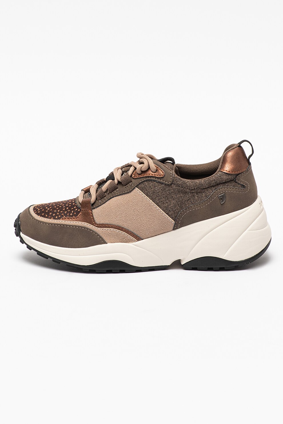Gioseppo, Pantofi sport wedge cu logo Svero, Maro taupe/Maro nisip