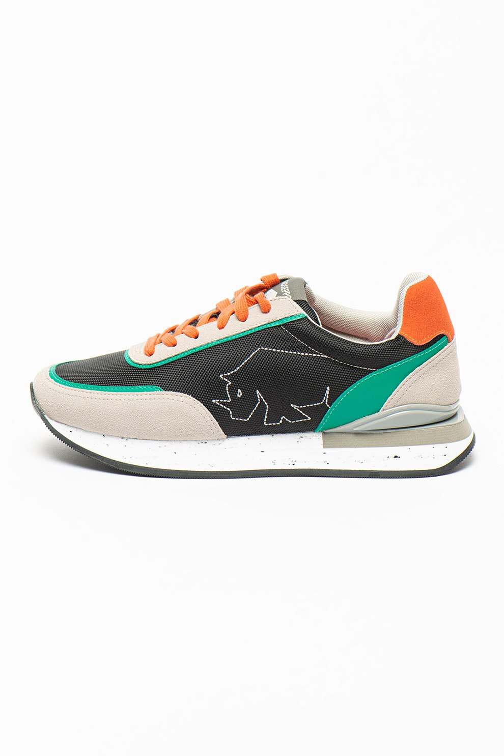 Gioseppo, Pantofi sport cu garnituri din piele ecologica Egedal, Negru/Gri