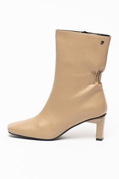 Gioseppo, Botine din piele ecologica cu varf patrat Nyeri, Taupe Gioseppo, Botine din piele ecologica cu varf patrat Nyeri, Taupe