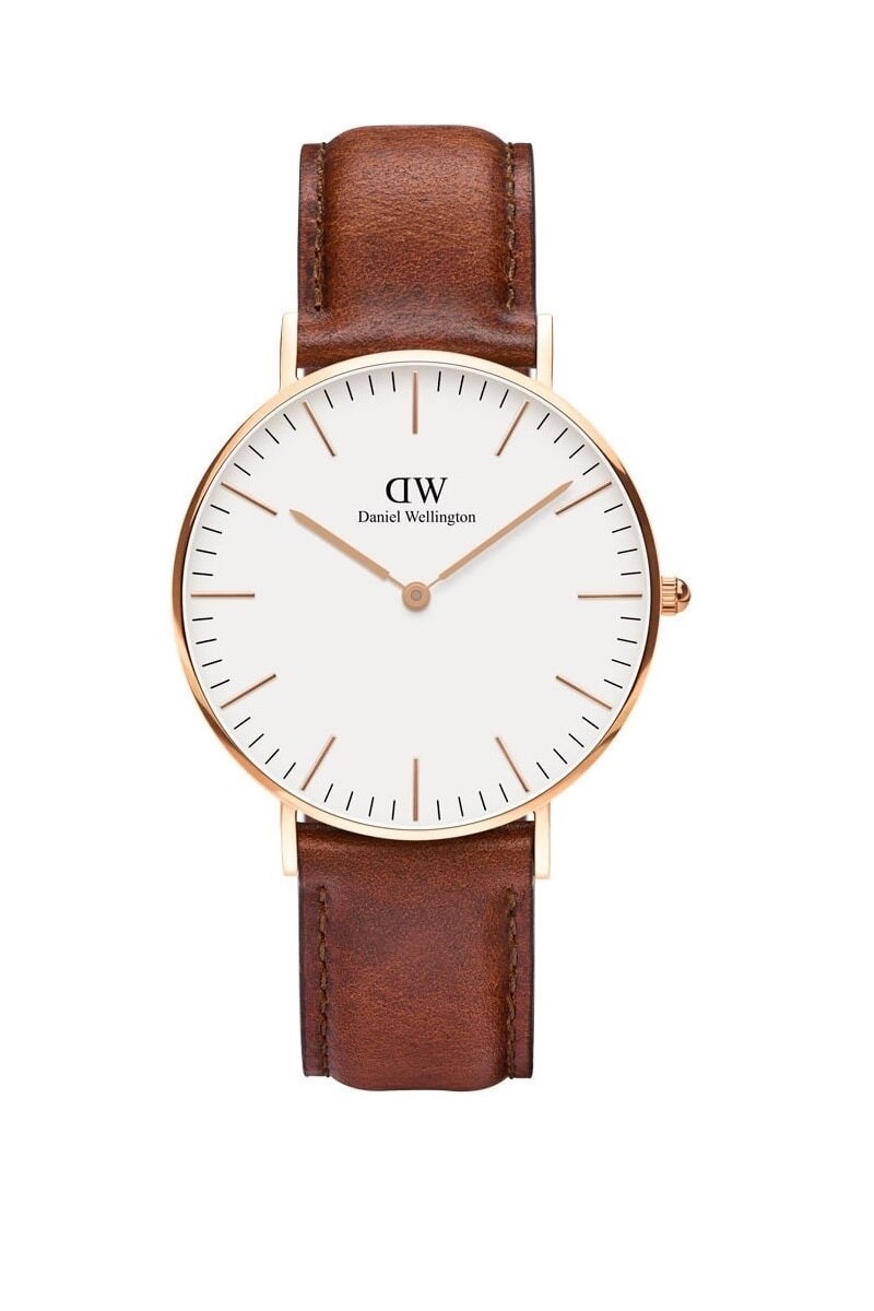 Ceas Daniel Wellington, 0507DW, Quartz, Analog, Casual, Cristal mineral, Maro, Otel, 3 ATM, 36 mm