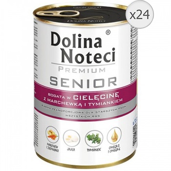 Hrana umeda pentru caini Dolina Noteci, Senior, Vitel si Morcov 24 x 400 g Hrana umeda pentru caini Dolina Noteci, Senior, Vitel si Morcov 24 x 400 g