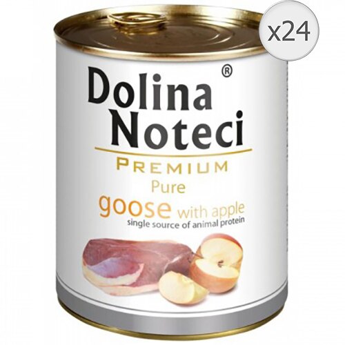 Hrana umeda pentru caini Dolina Noteci Pure, Gasca si Mar 24 x 400 g