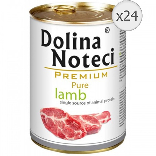 Hrana umeda pentru caini Dolina Noteci Pure, Miel 24 x 400 g