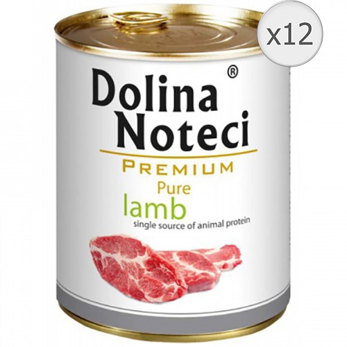 Hrana umeda pentru caini Dolina Noteci Pure, Miel 12 x 800 g