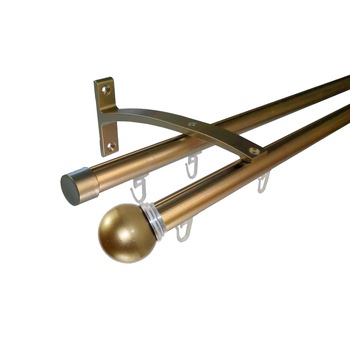 Set galerie dubla aluminiu, lungime intre 251 si 300 cm, culoare auriu inchis - design alumin Set galerie dubla aluminiu, lungime intre 251 si 300 cm, culoare auriu inchis - design alumin