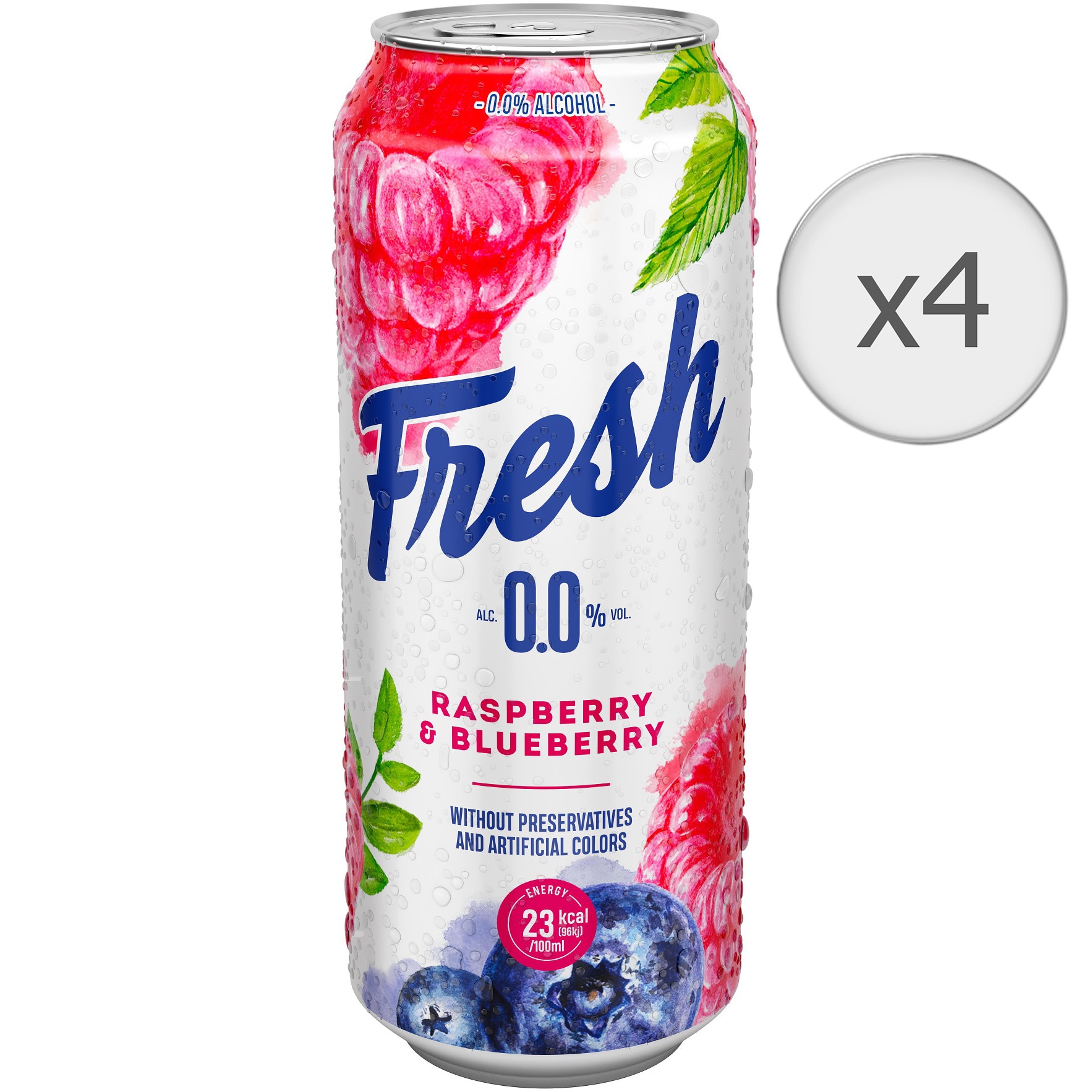 Fresh Raspberry & Blueberry, Doza, 4 x 0.5l
