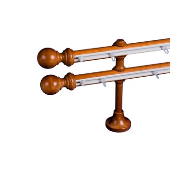 Set galerie dubla lemn lungime intre 51 si 100 cm, culoare, capete la diferite alegere - design lemn modern Set galerie dubla lemn lungime intre 51 si 100 cm, culoare, capete la diferite alegere - design lemn modern