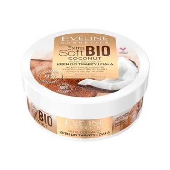 Crema pentru fata si corp, Eveline Cosmetics, Extra Soft, Bio Coconut, 175 ml Crema pentru fata si corp, Eveline Cosmetics, Extra Soft, Bio Coconut, 175 ml