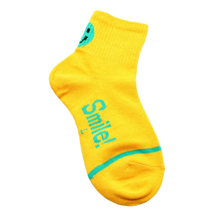 Комплект от 2 части, Детски чорапи, Усмивка, Жълт, 116-128 CM