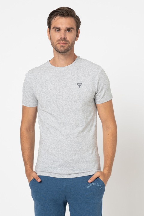 Guess, Тениска с лого, Сив меланж