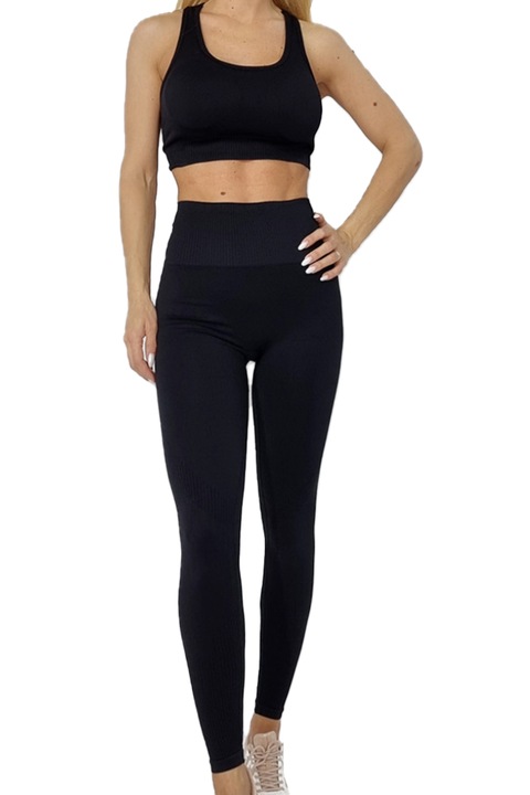 Compleu Fitness din doua piese Ludy, Negru