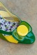 CONDUR by alexandru, Pantofi de piele cu toc kitten Patricia, Verde/Galben, 36