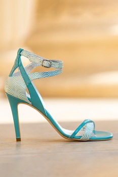 CONDUR by alexandru, Sandale de piele cu bareta pe glezna Chloe, Turcoaz CONDUR by alexandru, Sandale de piele cu bareta pe glezna Chloe, Turcoaz