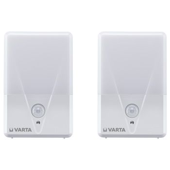 Pachet 2 Lampi de veghe Varta, cu senzor de miscare, 17 lm, lumina calda, fara baterii Pachet 2 Lampi de veghe Varta, cu senzor de miscare, 17 lm, lumina calda, fara baterii
