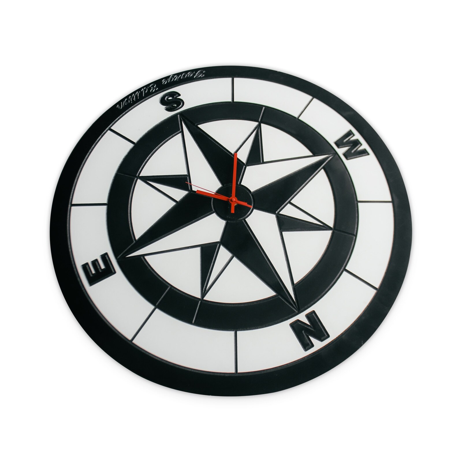 Aplica de perete, decorativa, din lemn, led, 20W, 72mm, lumina calda, ceas, tip busola, Smartsystem, ”Orientare in Timp”