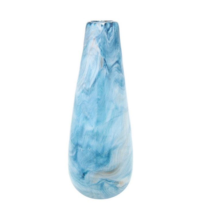 Стъклена ваза Primo Home, Синьо, 16,5 х 40см