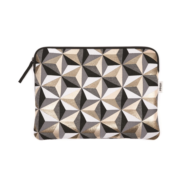 Husa pentru laptop 13 inch, Pijama, LUREX PRISMA, Auriu/Alb