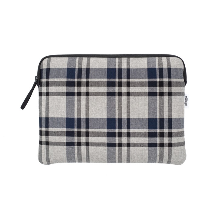 Husa pentru laptop 13 inch, Pijama, SERIOUS CHECK, Gri/Negru