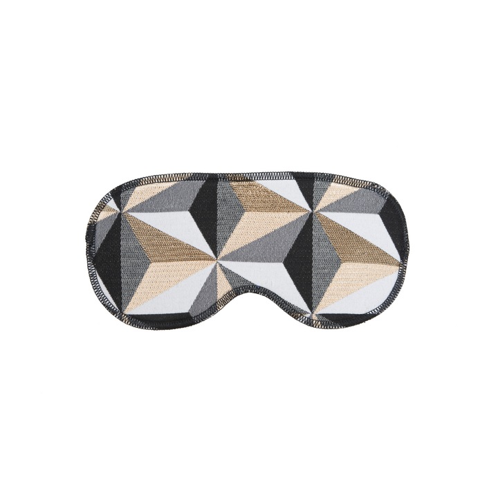 Masca pentru somn, Pijama, LUREX PRISMA, Auriu/Alb