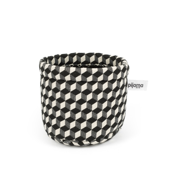 Masca ghiveci, Pijama, CACHEPOT S OPTICAL CHECK, Textil, Alb/Negru