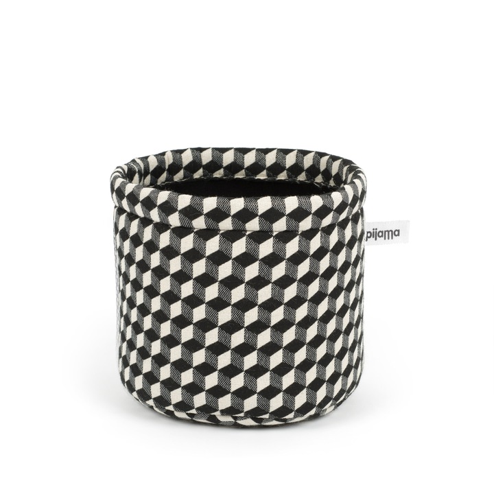 Masca ghiveci, Pijama, CACHEPOT M OPTICAL CHECK, Textil, Negru/Alb