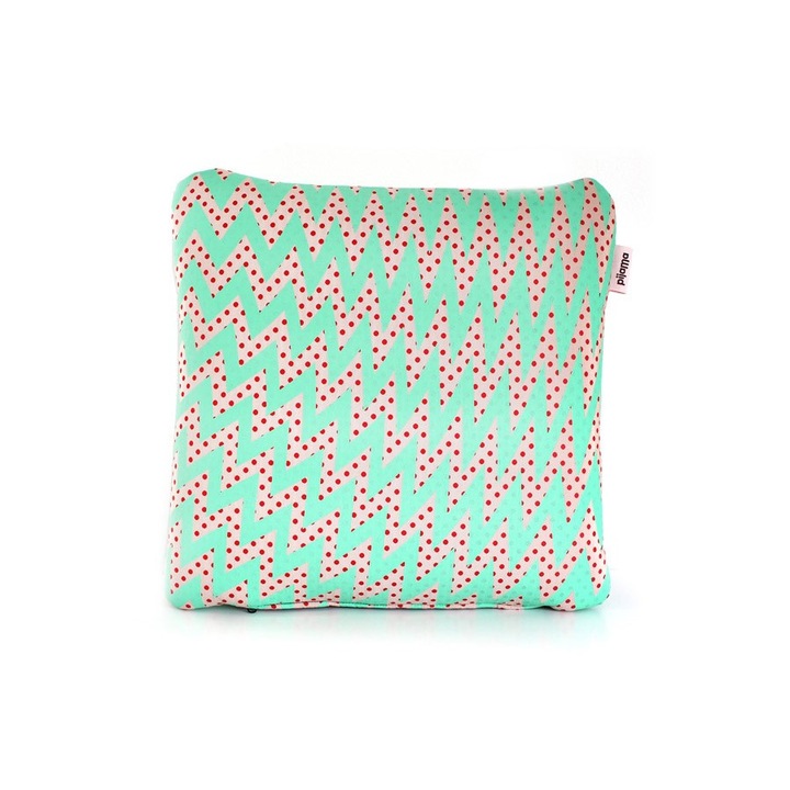 Perna decorativa, Pijama, DOTTY JACK, Verde/Roz, 40x40 cm