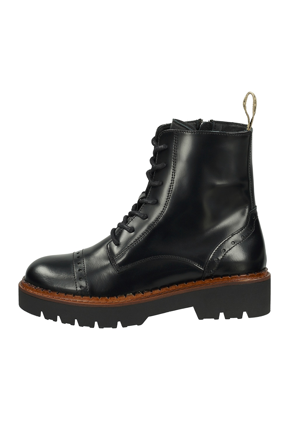 Scotch & Soda, Ghete de piele cu detalii perforate, Negru