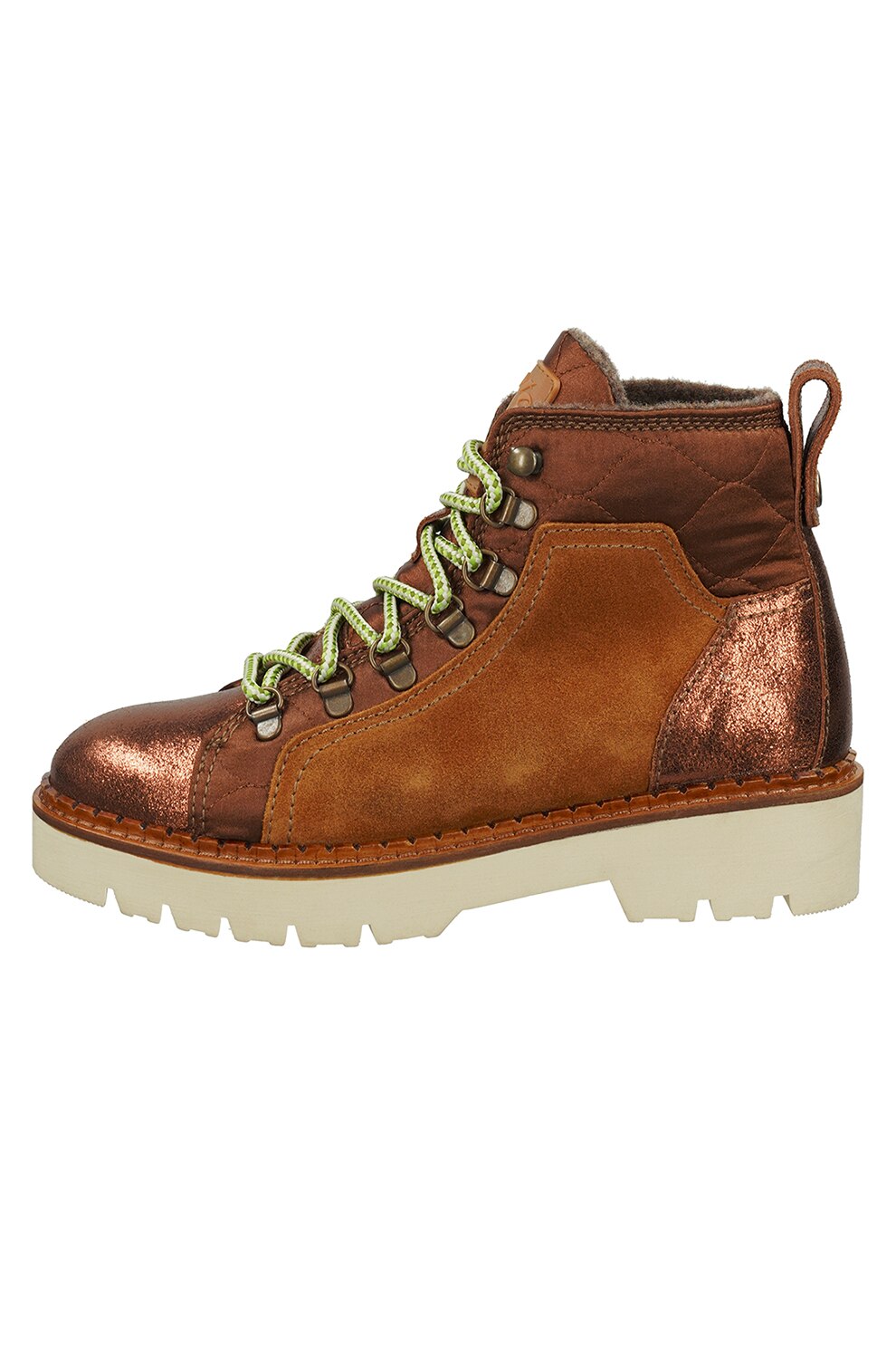 Scotch & Soda, Ghete de piele intoarsa cu garnituri cu aspect stralucitor, Maro cupru
