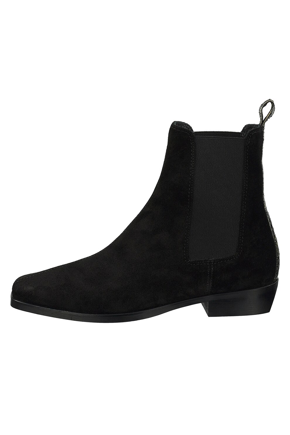 Scotch & Soda, Ghete Chelsea de piele intoarsa cu detaliu cu model piele de reptila 23753419, Negru