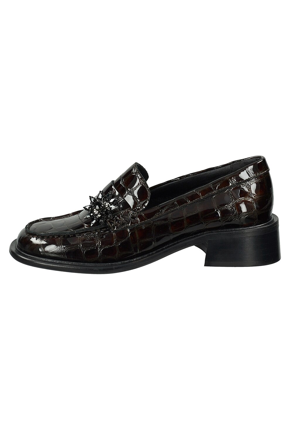 Scotch & Soda, Pantofi loafer de piele cu aspect de piele de crocodil, Coniac